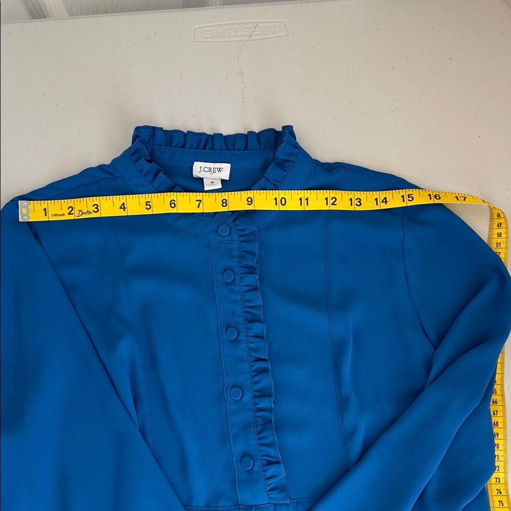J. Crew Vibrant Blue Button-Up Blouse - Picture 12 of 16